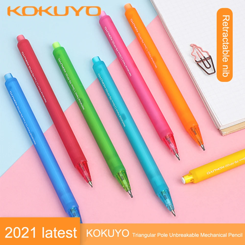 2 Pcs Japan KOKUYO Mechanical Pencil PS-FP100 thick Core 0.7/0.9/1.3mm Triangle Rod Grip Comfortable Non-slip Stationery