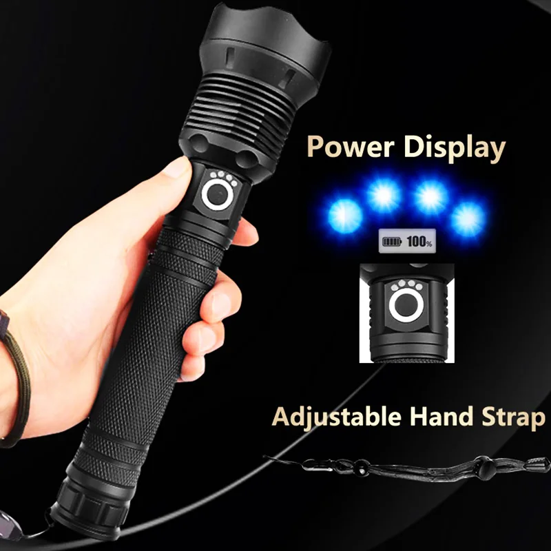 ZK20 Dropshipping XHP50/HP70 LED Flashlight High Lumens Aluminum Alloy Adjustable Focus USB Rechargeable Power and held Light | Лампы и