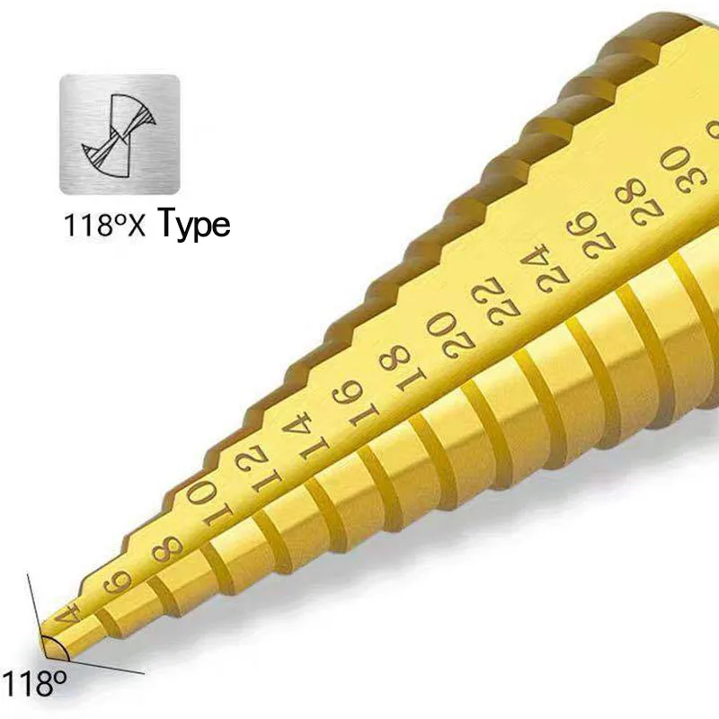 Набор ступенчатых Сверл из быстрорежущей стали 3 шт./компл. 4 - 12 / 20 32 мм 1/4 дюйма