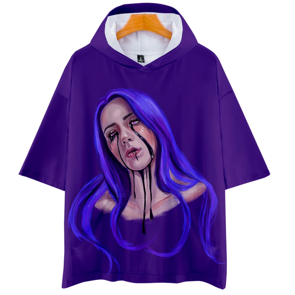 Billie Eilish 3D толстовки Новинка короткий рукав мода лето/весна футболка классная и дышащая футболка с коротким рукавом
