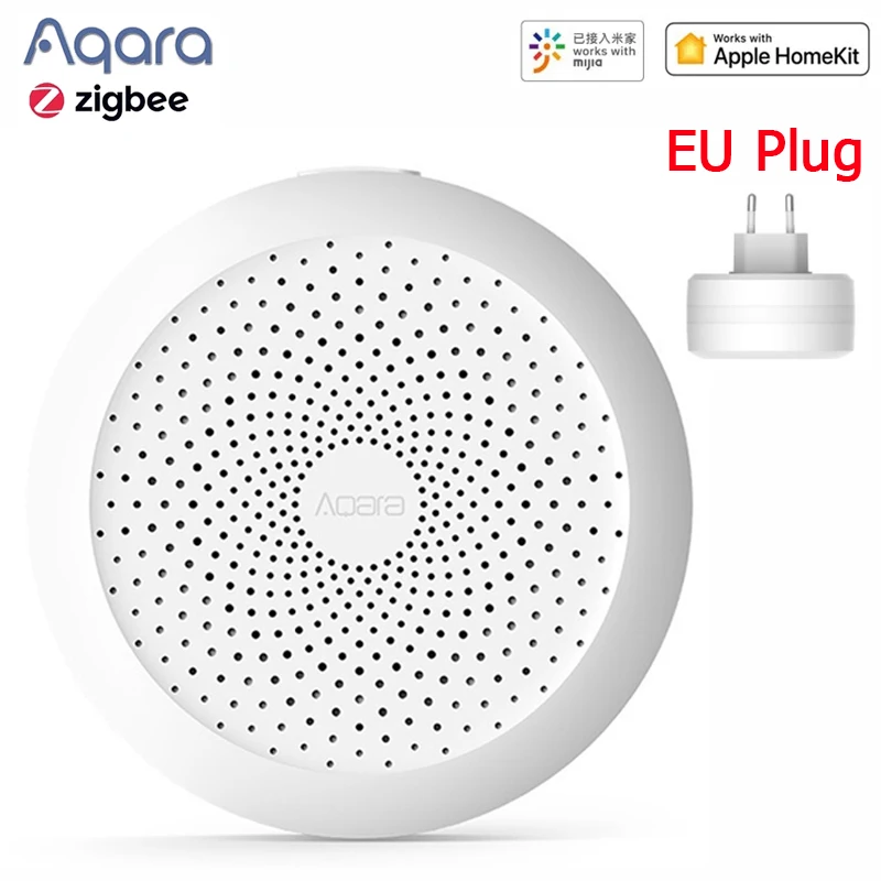 

Шлюз Aqara Gateway Wi-Fi ZigBee со светодиодной подсветкой, хаб с европейской розеткой, умное взаимодействие с приложением Mi Home, Apple Homekit