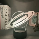 Ночник 3D планеты Сатурн, светодиодный сенсорный Настольный светильник с питанием от USB, 7 цветов, декоративсветильник освещение для магазина, бара, спальни, в подарок, 3 Вт, 5 в постоянного тока