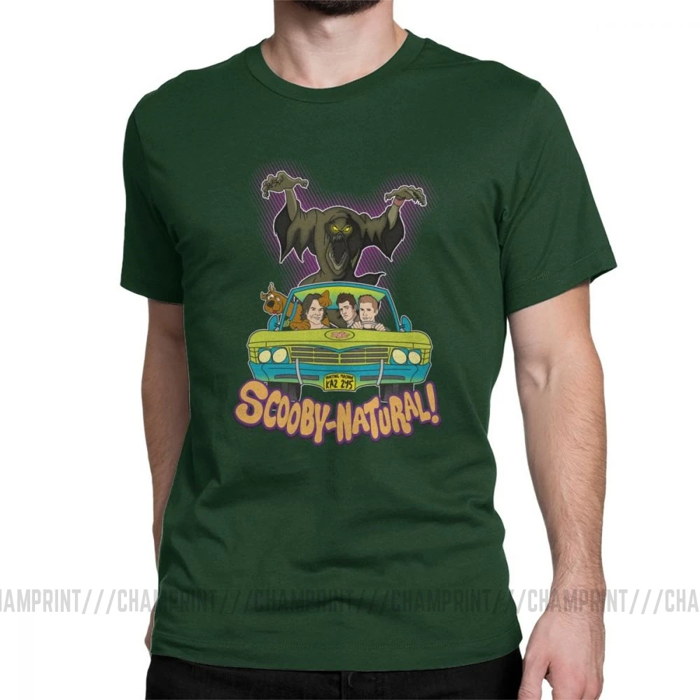Сверхъестественная футболка Spn Brothers Man ScoobyNatural Baby V2, футболка, новинка, вырез лодочкой, одежда с короткими рукавами, хлопковые футболки - Цвет: Forest Green