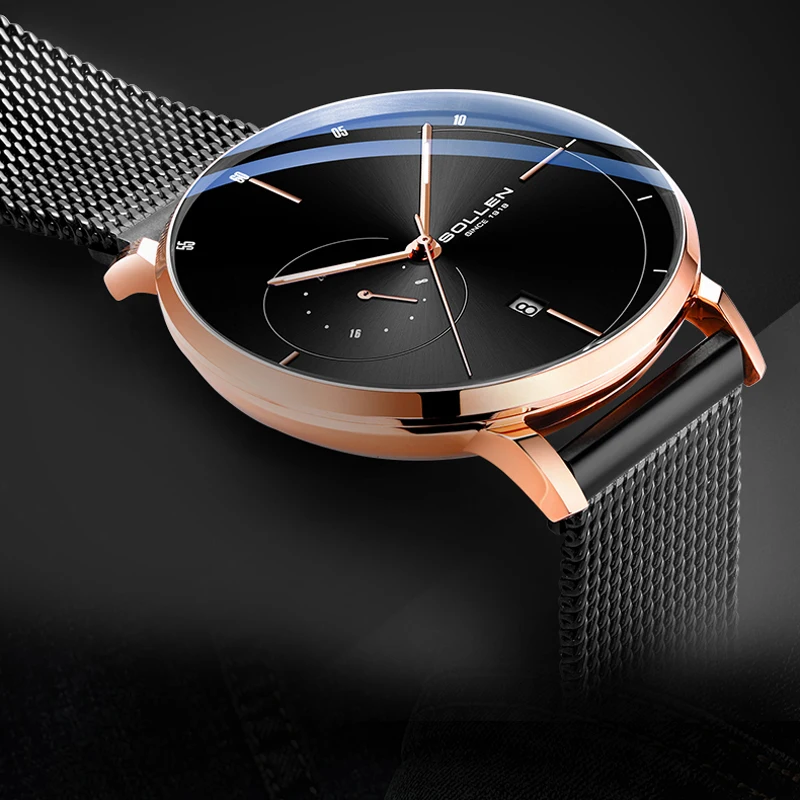 Мужские механические часы с ремешком из стали 316L и японским механизмом Miyota |