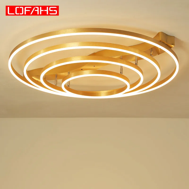 LOFAHS роскошный современный светодиодный Люстра с золотым эффектом люстры