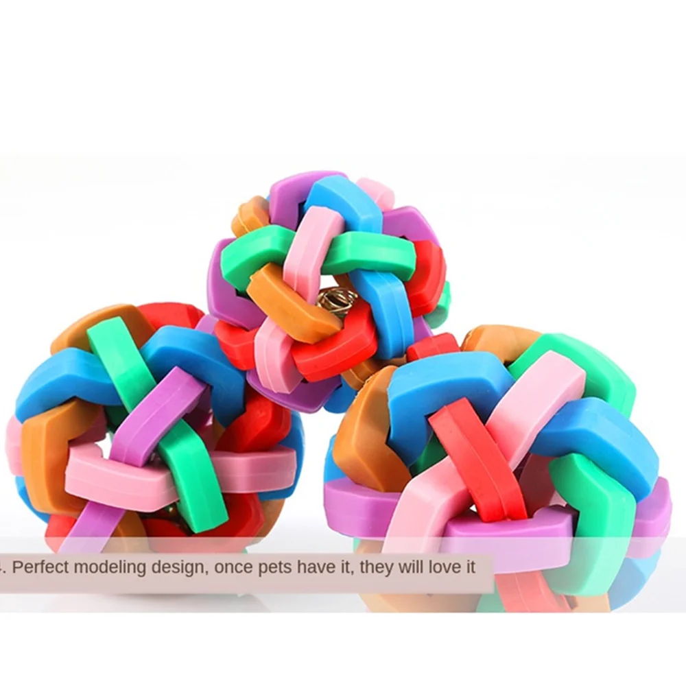 

Colorful Bell Ball Rainbow Pet Round Balls Dog Cat Chew Toys Play Teeth Training Pet Products Cute Pets Interactive Ball Toy