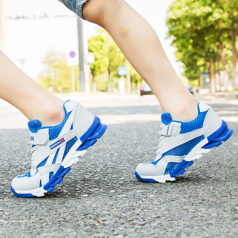 Кроссовки детские дышащие сетчатые на липучке спортивная обувь для бега