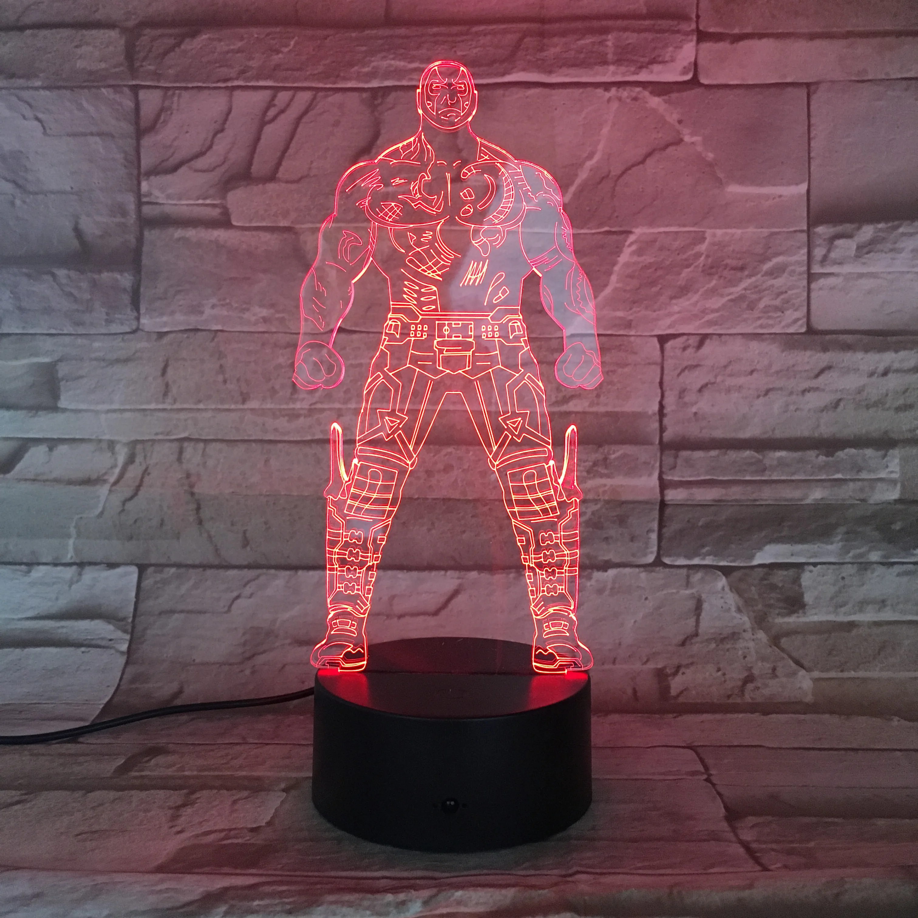 Disney Мстители 3D светодиодный Ночник светильник Drax Разрушитель 7 цветов меняющая