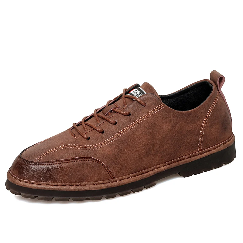 Коричневый Мужские Формальные туфли из натуральной кожи Оксфордский бизнес Свадебные модельные туфли четыре сезона супер тысячи кожаные туфли ручной работы% 9S08 - Цвет: Коричневый