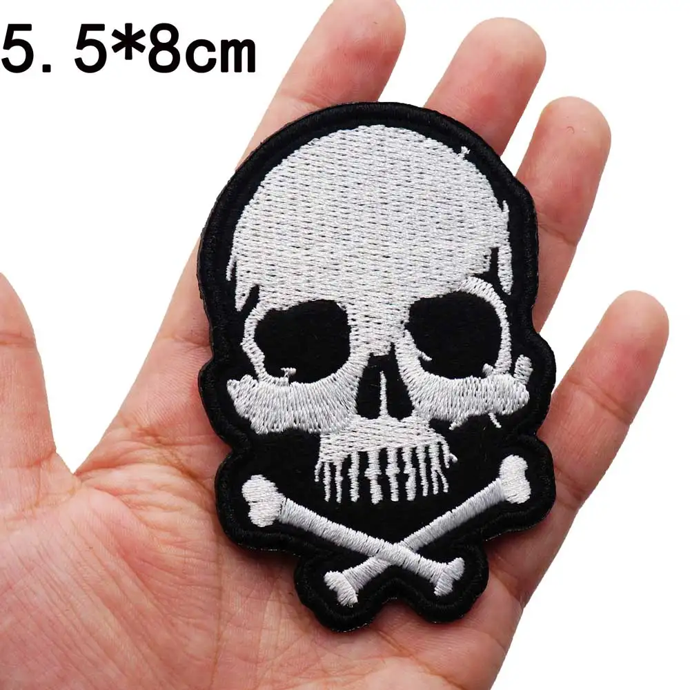 Женские нашивки с черепом вышитые панковские байкерские наклейки для одежды