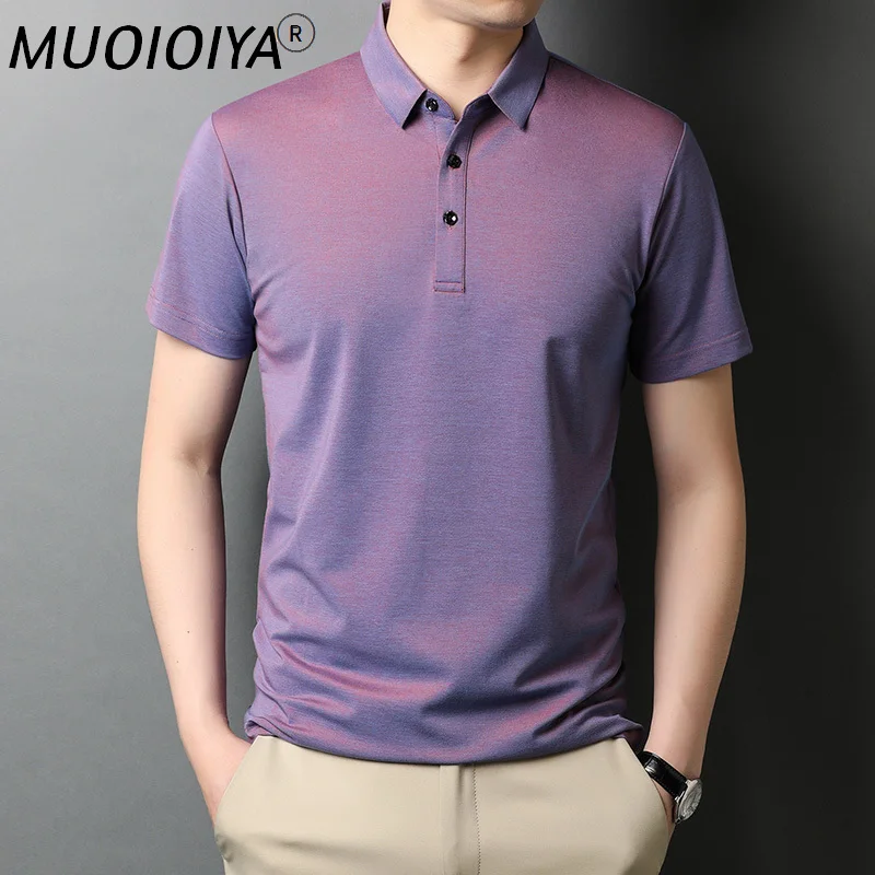 

Летняя мужская футболка с коротким рукавом Slik, рубашки поло, деловая Женская одежда, уличная одежда, футболки, мужская рубашка WPY3776