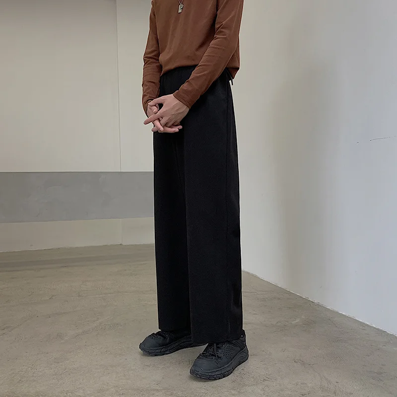 

Winter Thick Woolen Pants Men Warm Fashion Casual Wide-leg Pants Men Trousers Streetwear Loose Straight Pants Mens Clothing