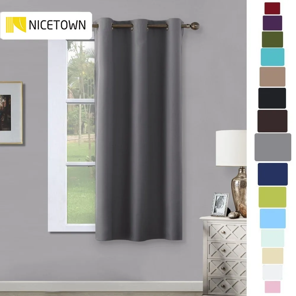 

NICETOWN 1PC European and American Style Solid Thermal Insulated Top Eyelet Ring Room Darkening Blackout Curtains with Grommet