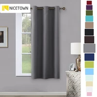 nicetown 1pc european and american style solid thermal insulated top eyelet ring room darkening blackout curtains with grommet