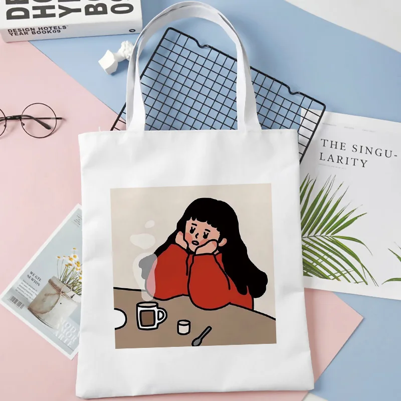 

Холщовая Сумка для женщин, универсальная модная вместительная сумка для покупок, повседневные Экологичные дамские тоуты, базовые белые про...