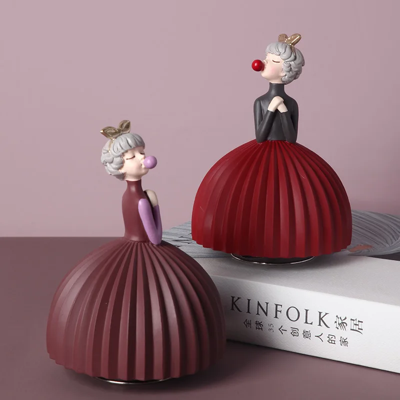 

Nordic Creative Bubble Girl Decoration Bedroom Room Music Box Music Box Cute Decoration Girl Wedding Gift Children Birthday Gift