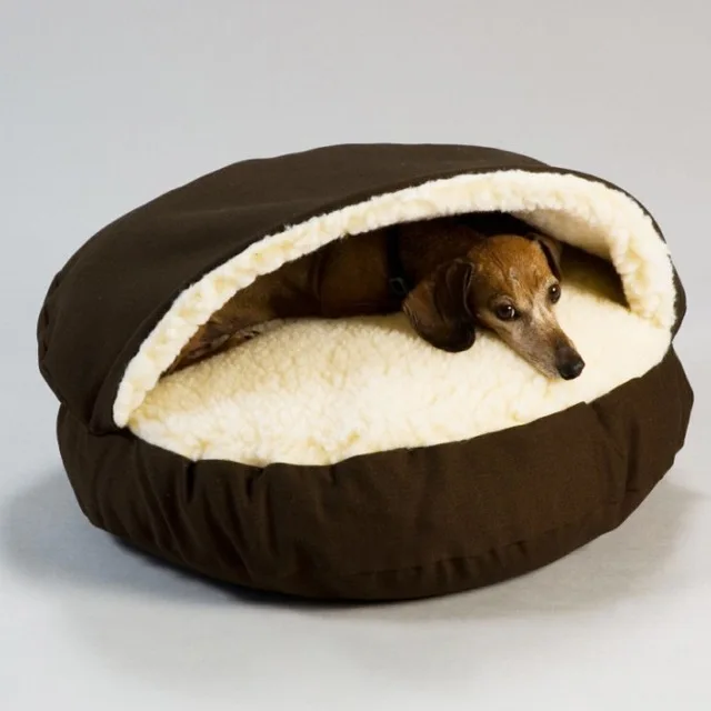 Coffee Теплая подстилка для питомца моющаяся Snuggery круглая колючая кровать для домашних животных с крышкой для собак и кошек водонепроницаемое щенячье гнездо товары для собак - Цвет: Coffee