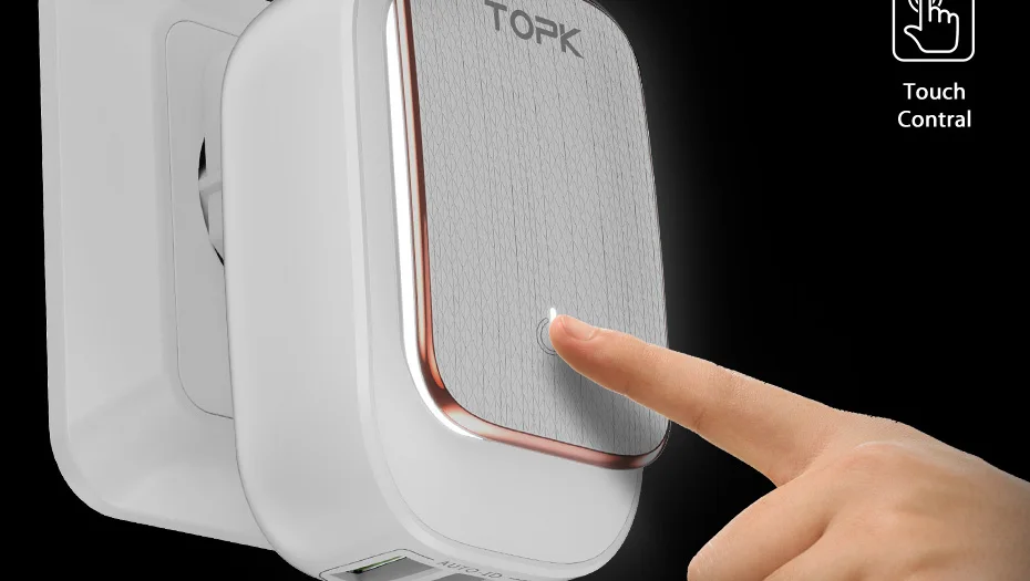 TOPK 5V 3.4A(макс.) • 3-Порты и разъёмы светодиодный светильник USB Зарядное устройство адаптер 2-в-1 дорожное Сетевое зарядное устройство с американской автоматической идентификации мобильного телефона Зарядное устройство для iPhone samsung