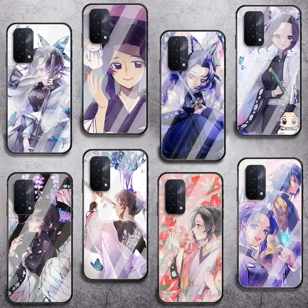 

Cartoon Kochou Shinobu Phone Tempered Glass Case Cover For oppo realme find reno a c x3 gt 53 5 6 7 11 Pro 5g Coque Fashion