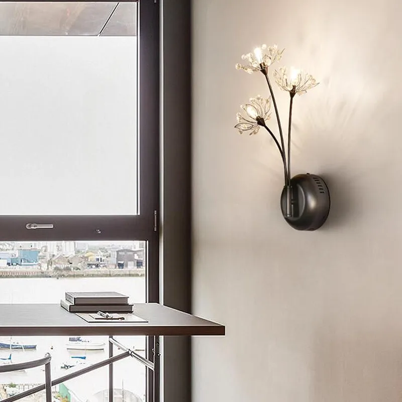 Современная светодиодная Хрустальная настенная лампа для гостиной столовой