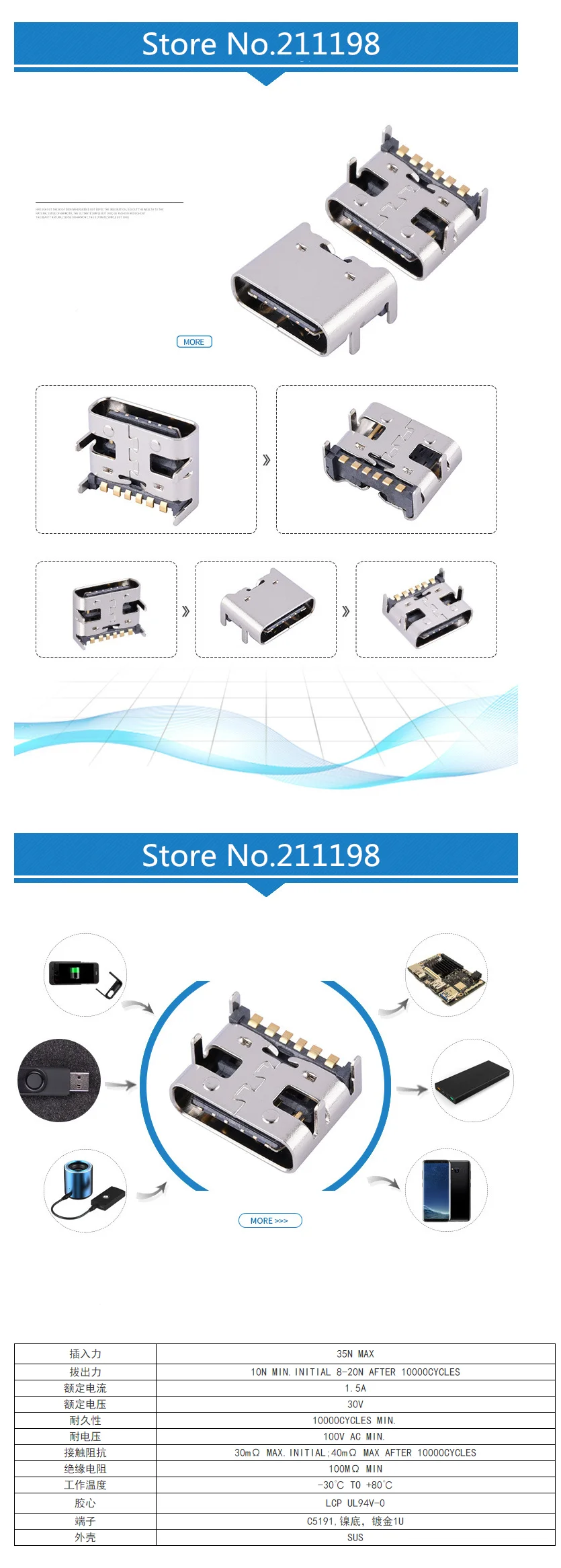 100 шт./лот разъем Micro USB 3,1 type-C 6pin DIP 90 градусов гнездовой разъем для зарядки мобильного телефона Разъем для зарядки