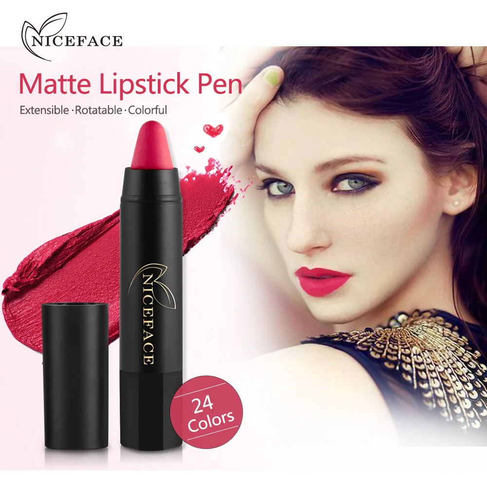 Губная помада NICEFACE карандаш косметика матовый пигмент для губ нюдовая губная