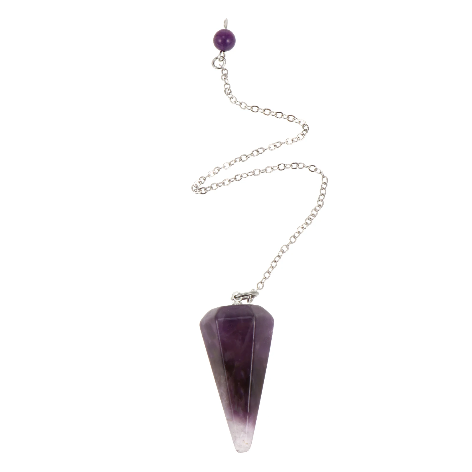 

1pc Amethyst Pendant Decorative Tapered Pendant Divination Pendant (Purple)