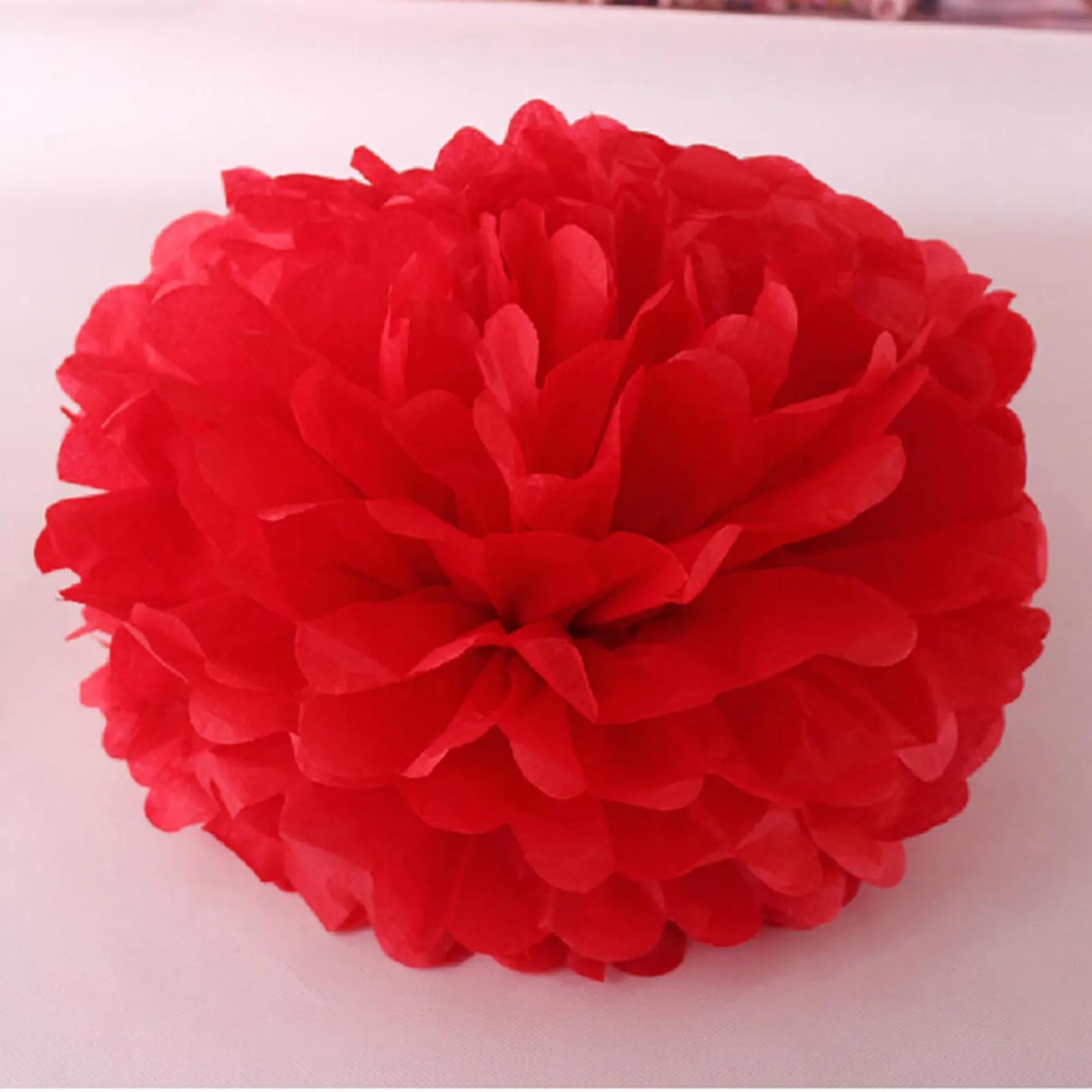 

Craftsmanship ornament red flower ball paper to enhance baby hands-on ability toys