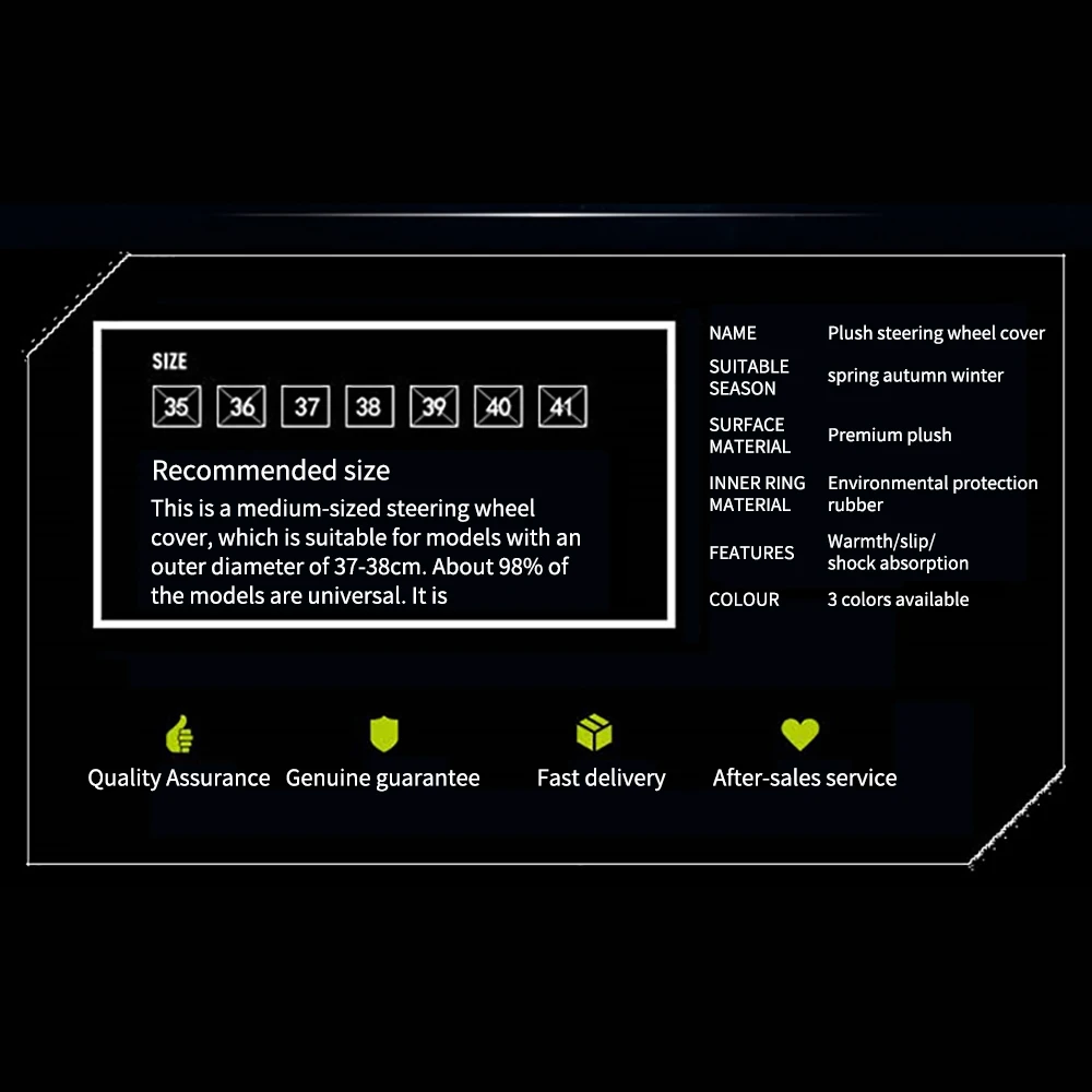 

OGE Universal Soft Warm Short Plush Covers Car Steering Wheel Cover Auto Decoration Winter 3 Colors