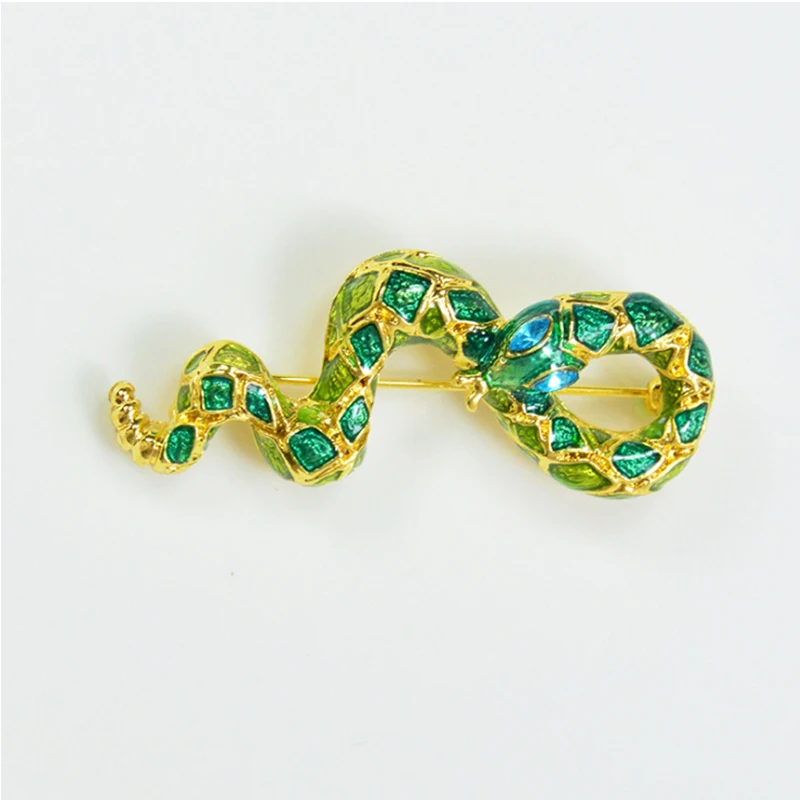 MZC Кристальная ювелирная бижутерия Животное Змея Брошь с ринестонами Металлический насекомое Страсс Броссе Женская нарядная брошь Рождественские значки X9009 on.