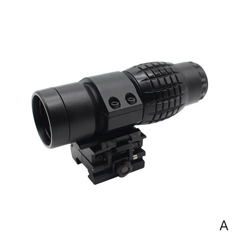 Plastic Airsoft Tactical 3x Magnifier Riflescope Magnifying Scope With Flip Up Mount Side Picatinny For Toy Gun Accessories - Цвет: A