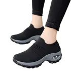 Кроссовки-носки женские прогулочные, сетчатые лоферы на платформе, без застежки, повседневная обувь для медсестер, с воздушной подушкой, лето 2021