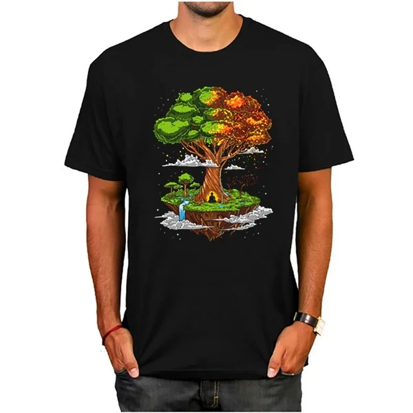 

tree of life zen yoga T-shirt Summer Euro Size Cotton Short Sleeve O-Neck T Shirt