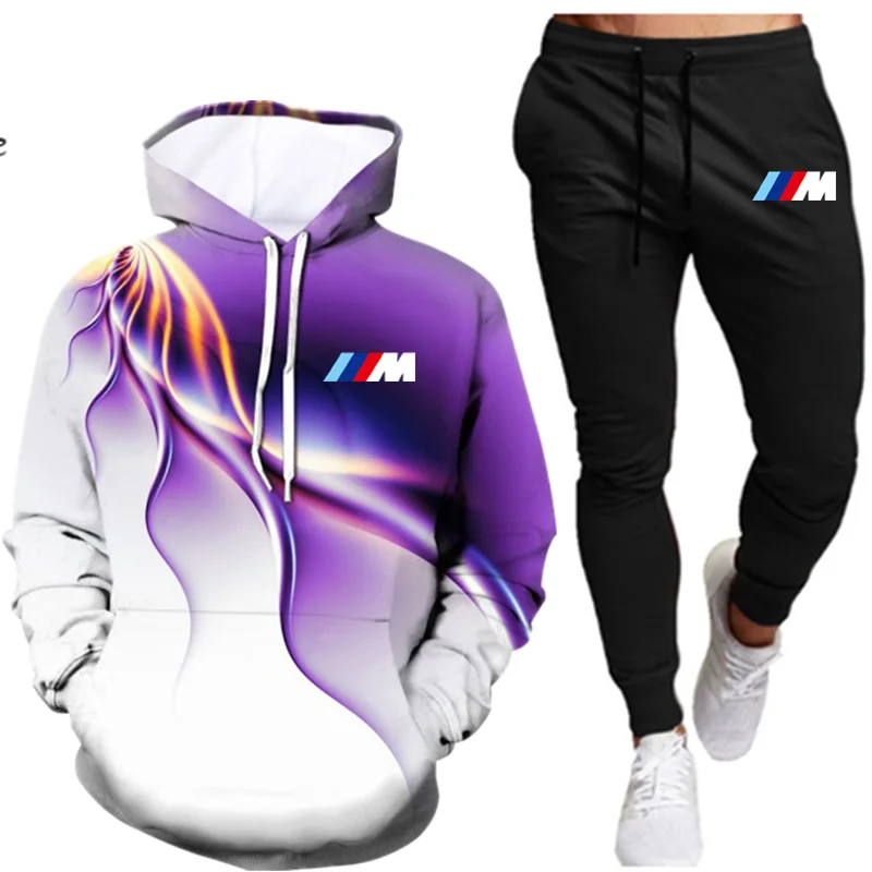 

High Quali Men Hoodies Set Fashion 2021 Autumn Brand Casual Tracksuit Mens Set Sports Two Piece Hoodie Pant Male Suit tracksuit