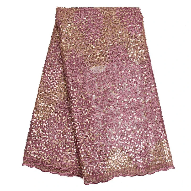 Африканское французское красное кружево с блестками Высокое качество