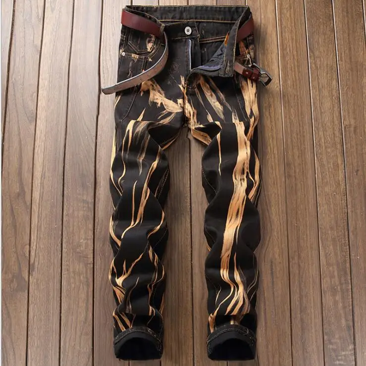 Мужские джинсы в байкерском стиле повседневные Прямые облегающие винтажные