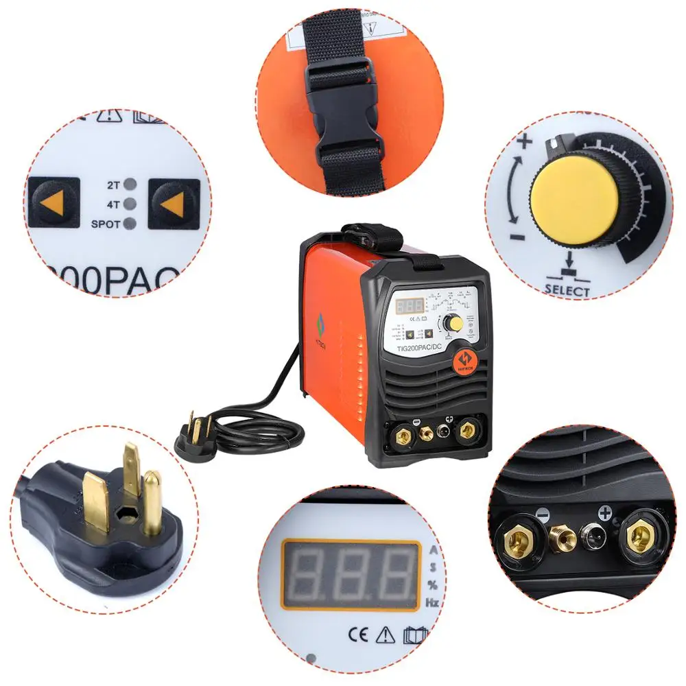 

220V TIG200P AC DC Tig Arc Welder Aluminum Welding Inverter Welding Equipment Functional Long Distance Control Machine