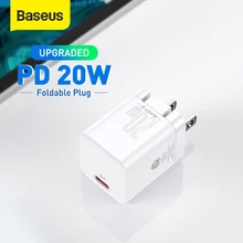 Baseus USB C Charger 20W US Plug Foldable For iPhone 12 Pro Max Support Type C PD Fast Charging  Phone Charger ForiP 11 Pro Max