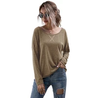 o neck long sleeve summer womens tees fashion loose solid color bottoming shirt t shirt office lady street wear tops tshirt