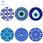 SOMESOOR ГОЛУБЫЕ злые искусственные деревянные серьги-подвески с принтом традиционные этнические богемные петли Висячие ювелирные изделия для женщин Подарки