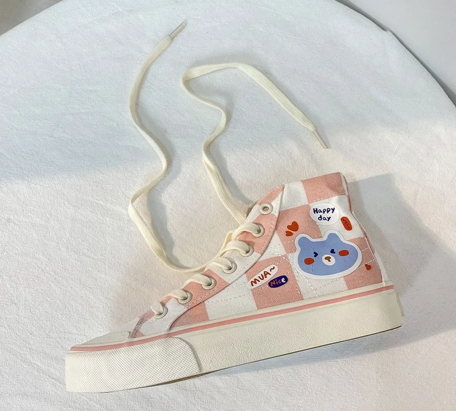 

Women's Sneakers Kawaii Sports Shoes 2021 Flats High Top Vulcanized Anime Cute Running Casual Fashion Harajuku Dropshipping