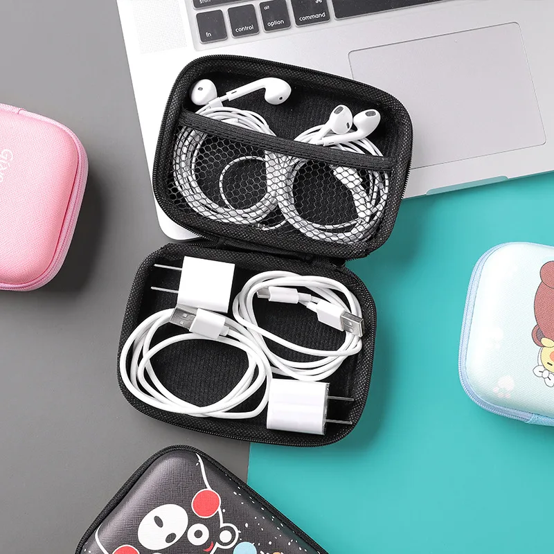 Сумка для хранения гарнитуры коробка портативная Милая Линия данных зарядное