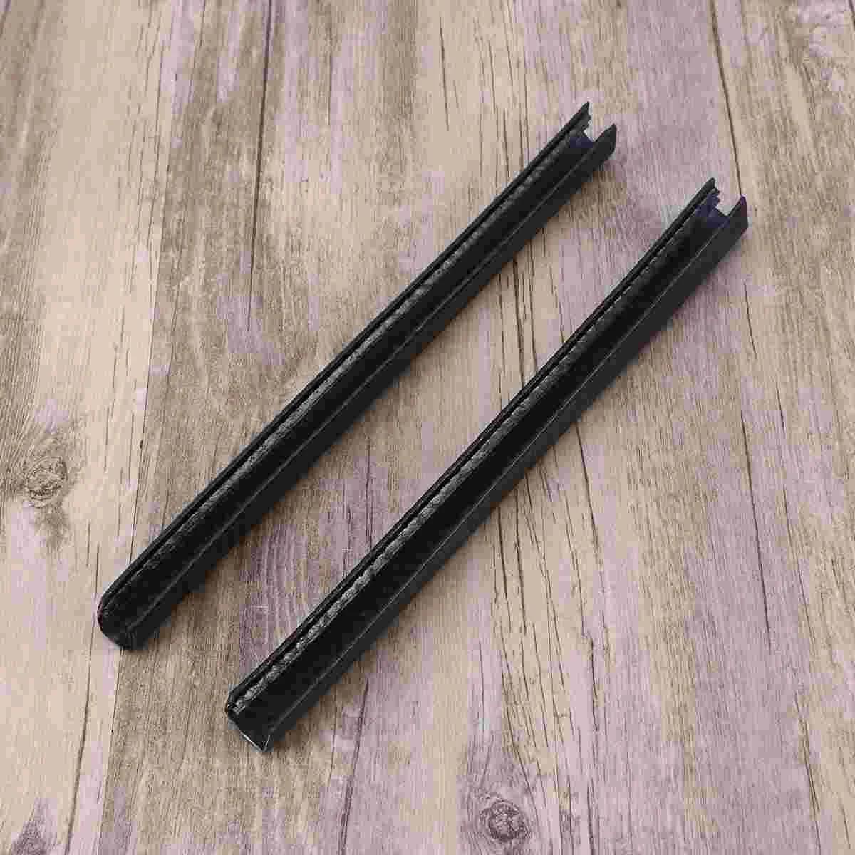 

2pcs 30cm Skateboard Deck Guards Protector Longboard Deck Protection Durable Absorbing Rubber Cover (Black)