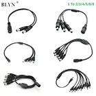 Разделитель мощности постоянного тока, 12 В, 1 гнездо на 2, 3, 4, 8 штекеров, 5,5 мм x 2,1 мм, шнур питания для видеонаблюдения, камеры, игровой консоли для светодиодных лент