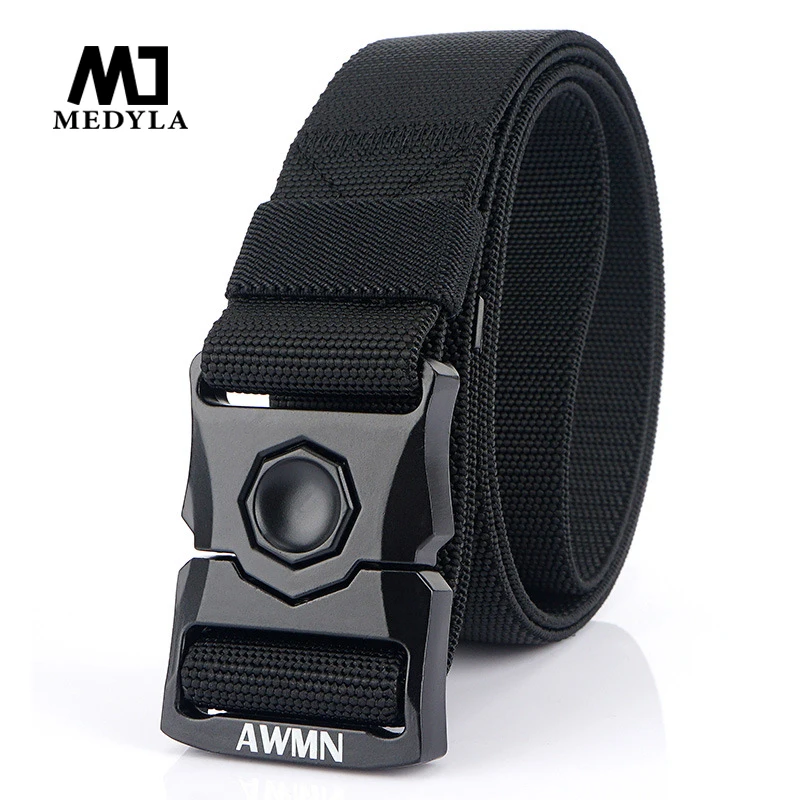 MEDYLA Men's Tactical Belt Military Equipment Combat US Army Training PC Quick Release Magnetic Buckle Nylon Belt MN098