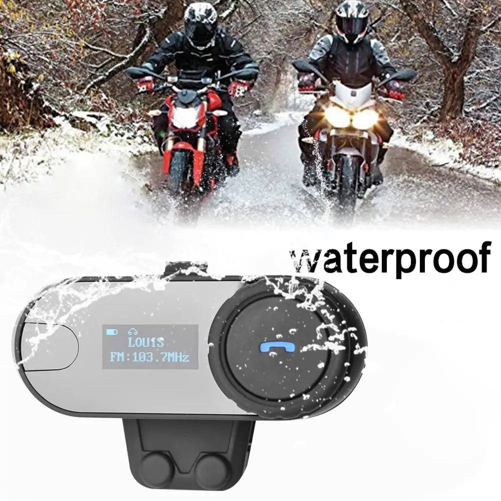 Мотоциклетный шлем Bluetooth гарнитура водонепроницаемый дисплей FM автоматически