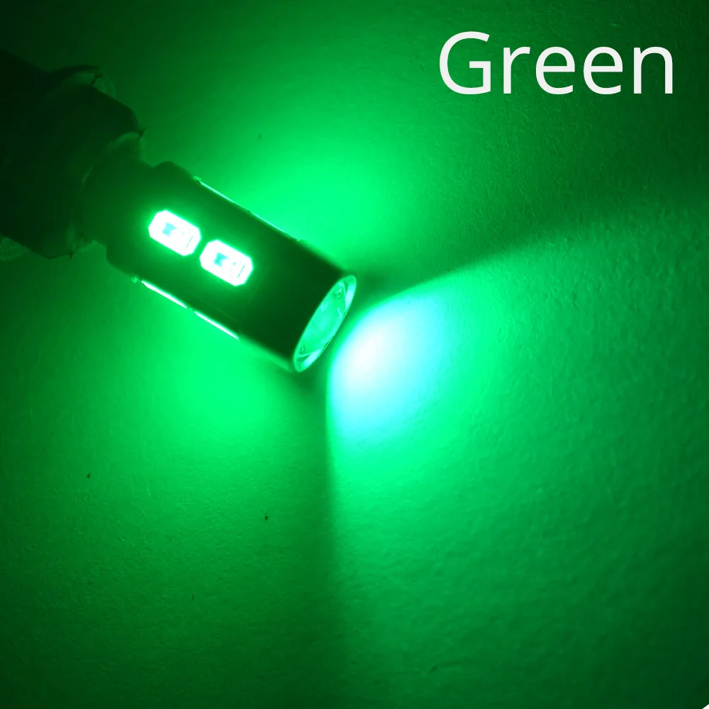 Green T10 W5w белый красные, синие зеленый 5630 6/10Led авто светодиодные 194 168 AC/DC 12v сигнал заднего хода светильник автомобильный светильник парковка хвост светильник s Клин лампы - Испускаемый цвет: Green