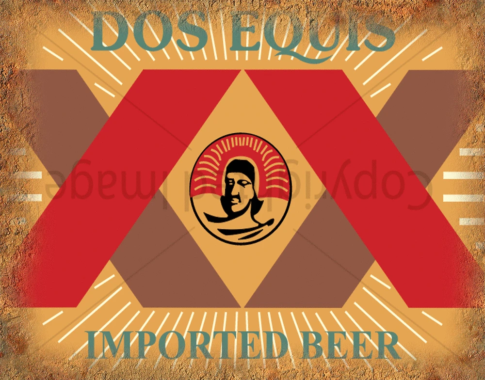 

Dos Equis LAGER BEER VINTAGE PUB BAR METAL TIN SIGN POSTER PLAQUE