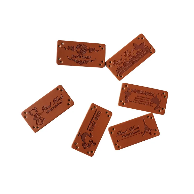 

100PCS Off-the-shelf DIY shoes and luggage label trademark universal PU leather standard variety of spot manufacturers wholesale