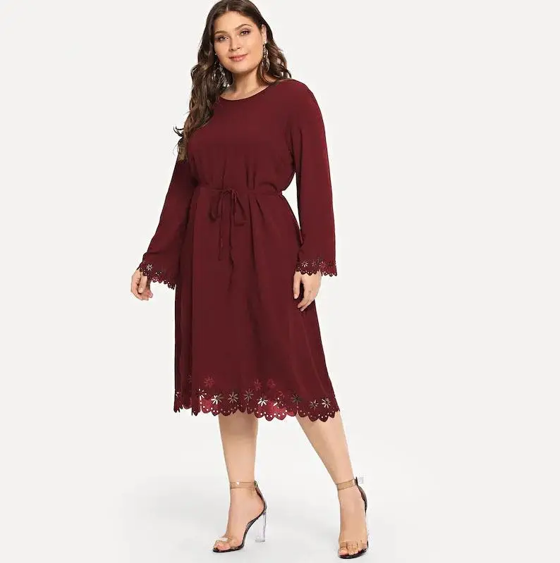 Женское офисное платье с длинным рукавом однотонное повседневное длинное